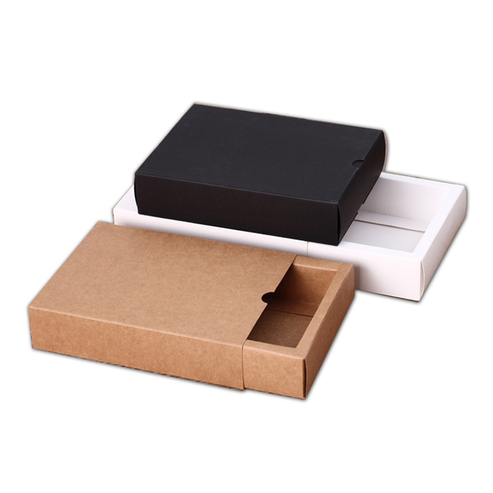 Kraft paper box custom drawer box can be printed Logo tea packaging gift box custom underwear gift box     V